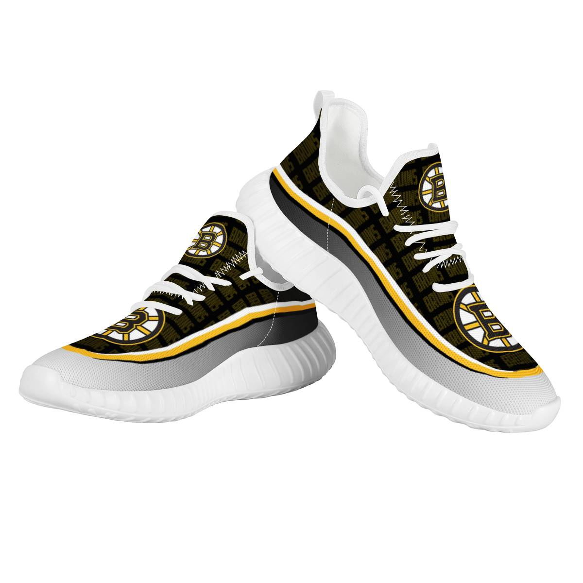 Men's NHL Boston Bruins Mesh Knit Sneakers/Shoes 001